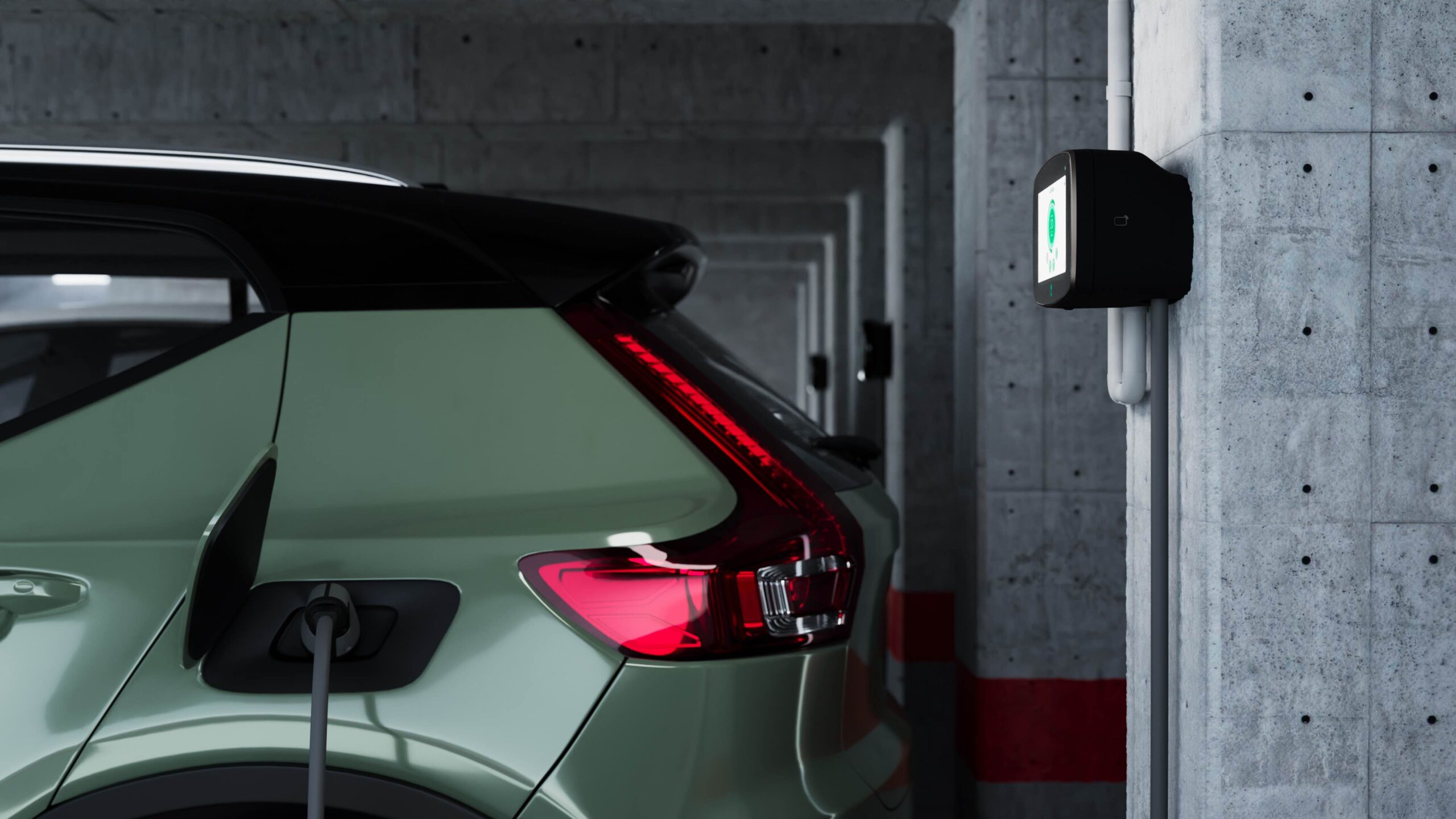 Cargadores de vehículo eléctrico en garaje